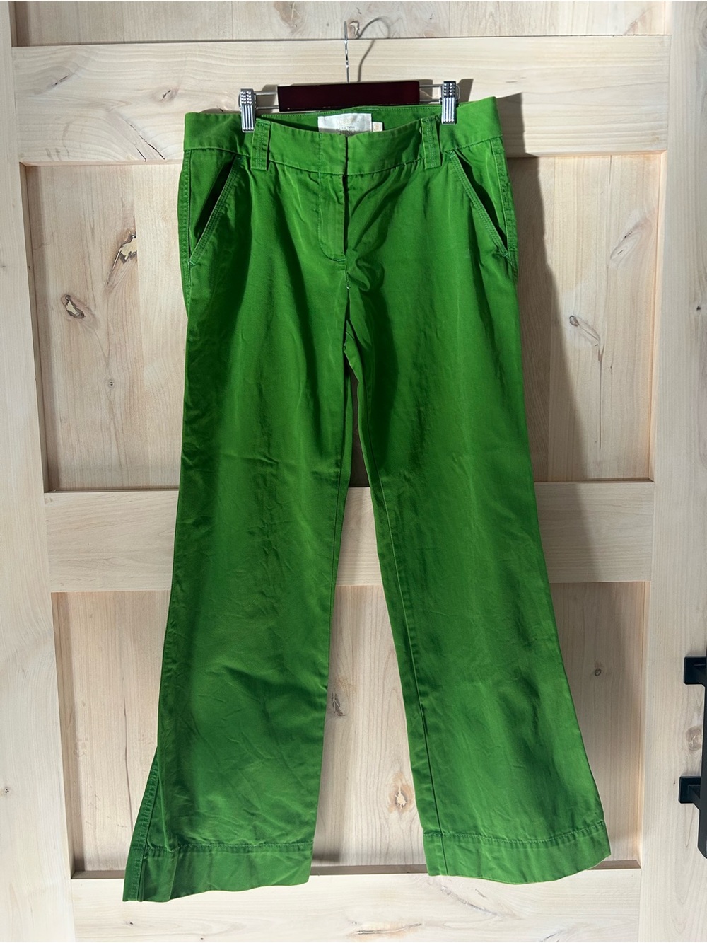 J. Crew Women’s 90s Vintage Bright Green Classic Twill Chino Pants, EUC, 8R